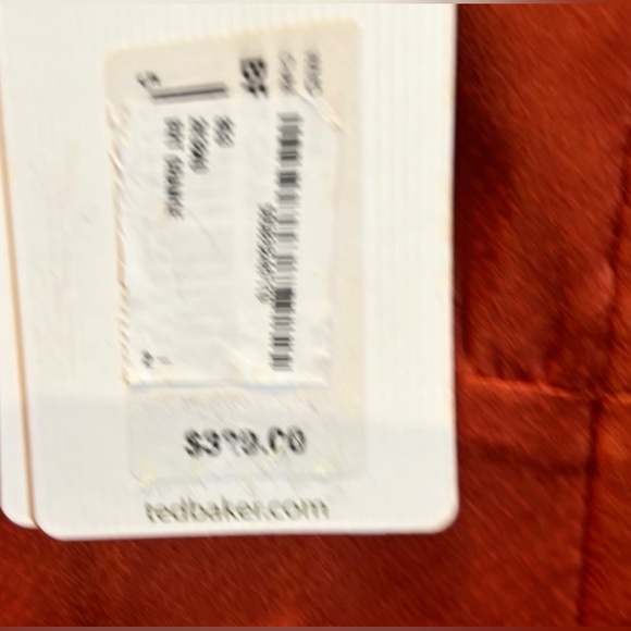 Ted Baker Burnt Orange Pin-Dot Rebba Midi Scarf Dress w Logo Chain Straps - Picture 11 of 11